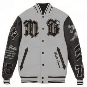 Pelle Pelle New Varsity Gray Plush Jacket