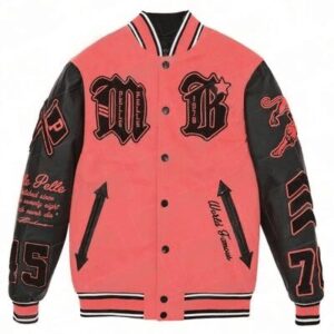 Pelle Pelle New Varsity Melon and Black Plush Jacket