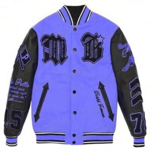 Pelle Pelle New Varsity Nile and Black Plush Jacket