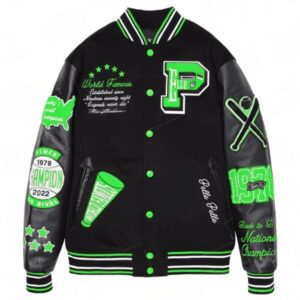 Pelle Pelle Varsity New Black and Green Jacket