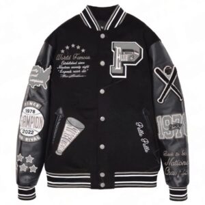 Pelle Pelle Varsity New Black and Gray Jacket