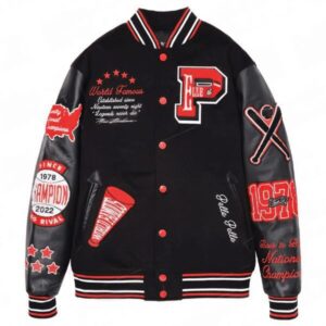 Pelle Pelle Varsity New Black and Orange Jacket