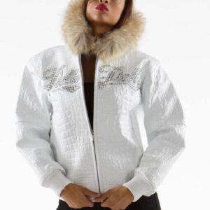 Pelle Pelle Ladies Encrusted Varsity Script Jacket
