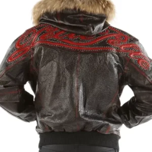 Pelle Pelle Mens Hooded Script Leather Jacket