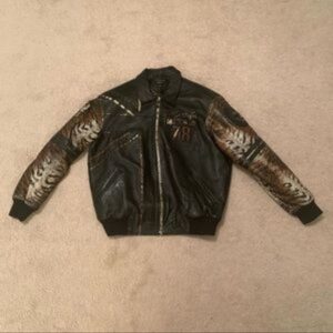 Pelle Pelle Jacket Vintage Tiger Black Moto Bomber Jacket