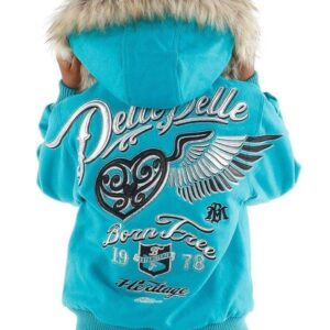 Pelle Pelle Kids Born Free Heritage Neon Blue Wool Jacket