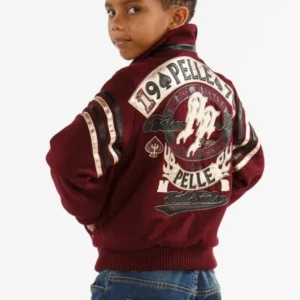 Pelle Pelle Kids Custom Made Maroon Wool Jacket