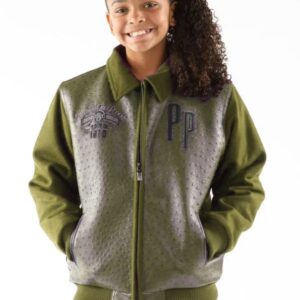 Pelle Pelle Kids Olive Shirt Collar Jacket