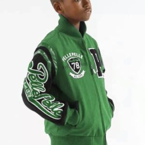 Pelle Pelle Kids Varsity Green Bomber Jacket