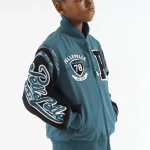 Pelle Pelle Kids Varsity Light Blue Bomber Jacket