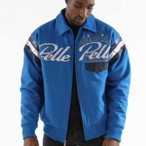 Pelle Pelle Live To Win Blue Wool Jacket