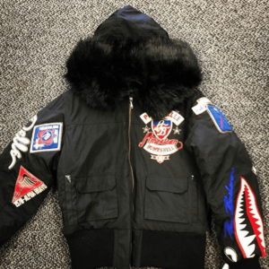 Pelle Pelle Mens American Flight Cotton Black Jacket