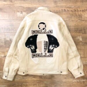Pelle Pelle Cream Back Embroidery Leather Jacket