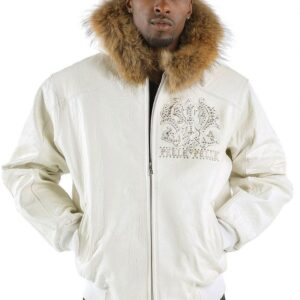 Pelle Pelle Mens Forever Fearless White Leather Jacket