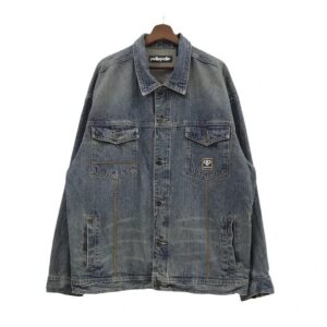 Pelle Pelle Mens Vintage Gray Faded Denim Jacket