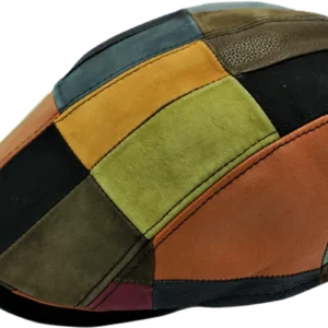 Pelle Pelle Patchwork Flat Genuine Leather Cap