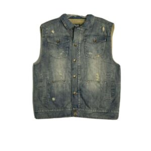 Pelle Pelle Sherpa Lined Button Down Denim Vest