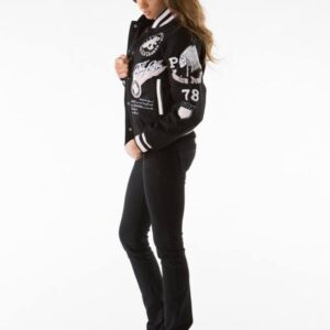 Pelle Pelle Black Womens American Legend Varsity Jacket