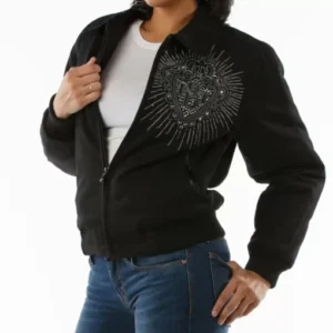 Pelle Pelle Womens Black Diamonds Made for Queen Jacket