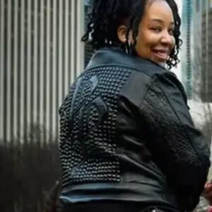 Pelle Pelle Womens Black Studded Leather Jacket