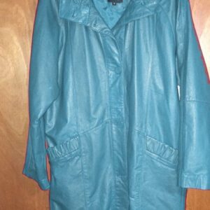 Pelle Pelle Womens Light Blue Long Leather Coat