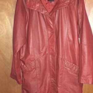 Pelle Pelle Womens Light Red Long Leather Coat