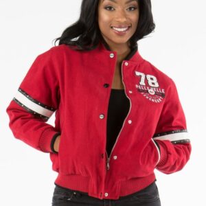 Pelle Pelle Womens Superior Red Varsity Jacket