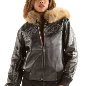 Pelle Pelle Womens Vintage Black Hooded Jacket