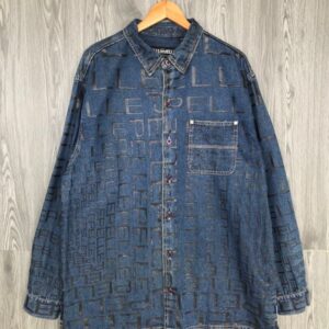 Vintage 1990s Pelle Pelle Marc Buchanan Hip Hop Overprint Denim Jacket