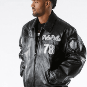 Pelle Pelle European Racer Blacksilver Ghost Mens Leather Jacket