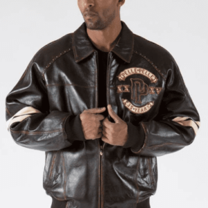 Pelle Pelle Panther Brown Sienna Mens Leather Jacket