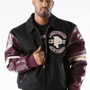 Pelle Pelle Panther Wool Black and Plum Color Jacket