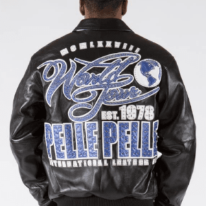 Pelle Pelle World Tour Plush Metallic Black Mens Jacket