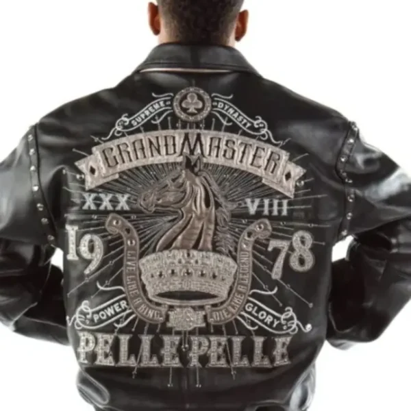 Black Pelle Pelle Grand Master Studded Leather Jacket