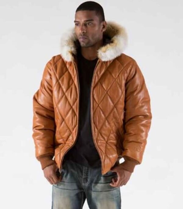 Pelle Pelle Brown Quilted Fur Hood Jacket |