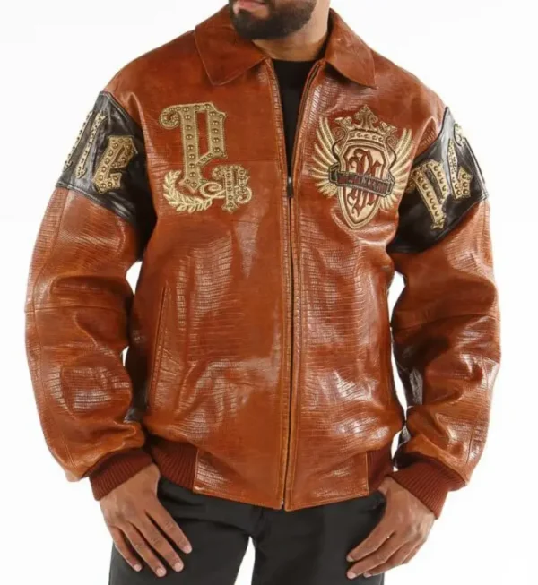 Pelle Pelle Brown Empire Victory Comes Leather Jacket