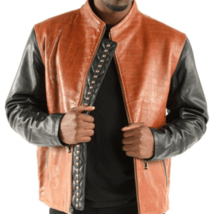 Pelle Pelle China Collar Biker Top Grain Brown leather Jacket