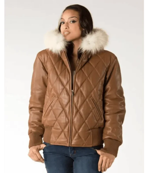 Pelle Pelle Fur Hoods Brown Leather Jacket