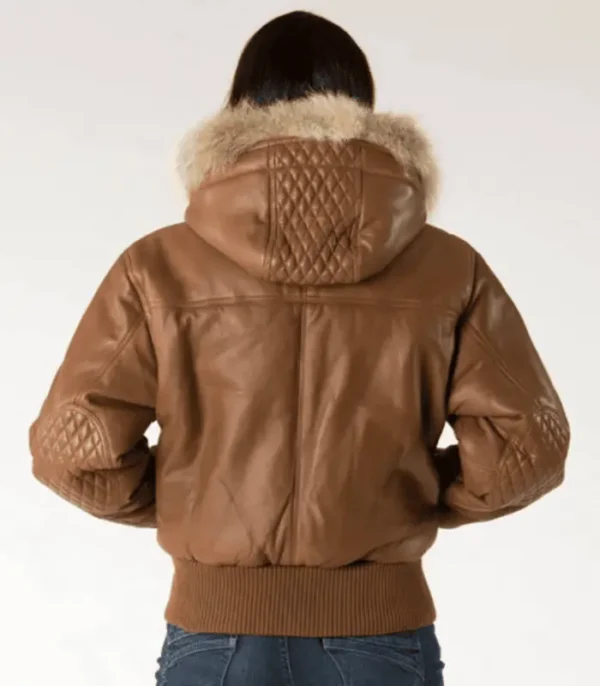 Pelle Pelle Fur Hoods Brown Leather Jacket