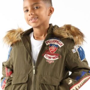 Pelle Pelle Kids Flying Tiger Green Jacket