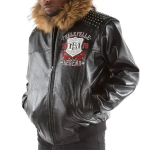 Pelle Pelle Live Like A King Studded Black Jacket