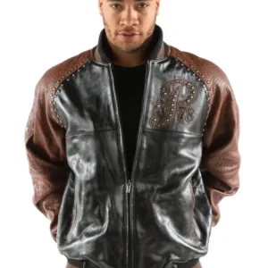 Pelle Pelle Mens Premium Black & Brown Leather Jacket