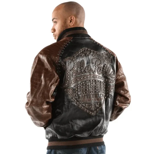 Pelle Pelle Mens Premium Black & Brown Leather Jacket