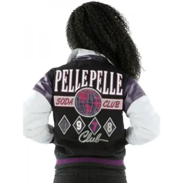 Pelle Pelle Womens World Famous Soda Club Black Wool Jacket
