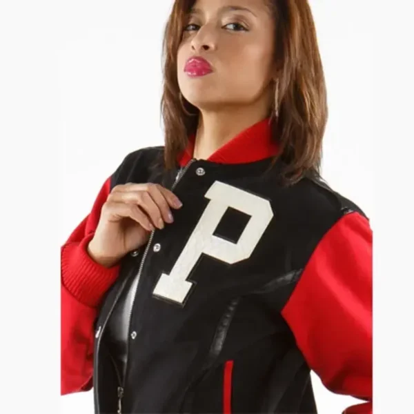 Pelle Pelle Womens Gator P Crimson Black Wool Jacket